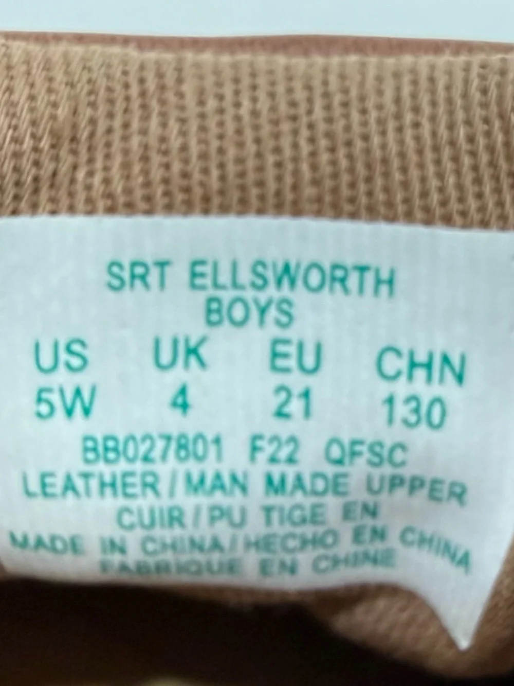 Stride Right Kids Ellsworth Oxford Brown Casual Lace-Up Shoes size 10
